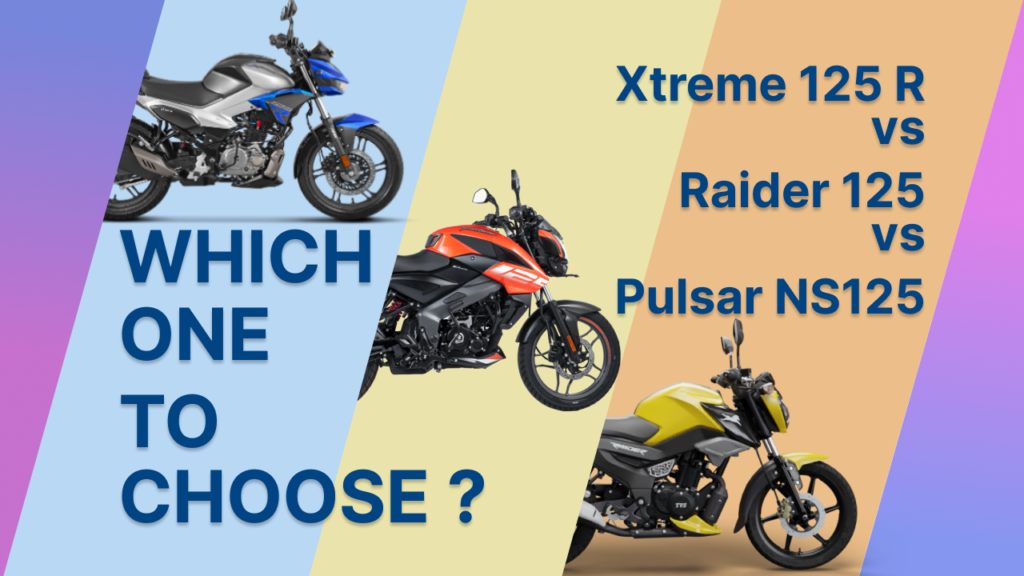 Hero Xtreme 125R vs TVS Raider 125 vs Bajaj Pulsar NS125